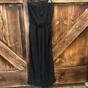 Black Polka Dot Strapless Jumper